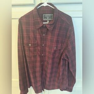 True Grit Burgundy Plaid Shirt